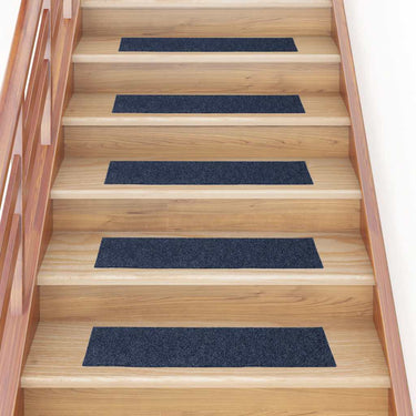 Vidaxl trapmatten zelfklevend 15 stuks 76x20 cm grijs blauw rechthoekig