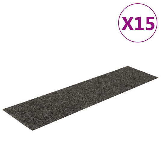 Vidaxl trapmatten zelfklevend 15 stuks 76x20 cm antraciet rechthoekig