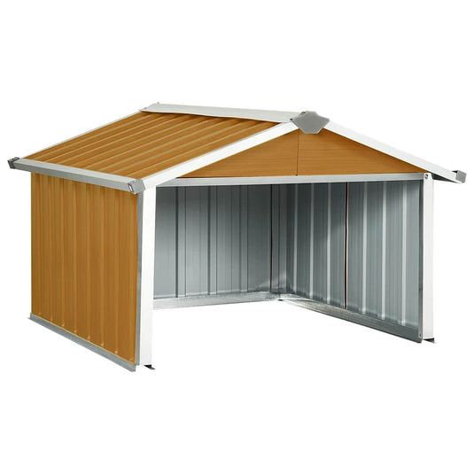 Vidaxl overkapping voor robotmaaier 92x97x63 cm staal bruin