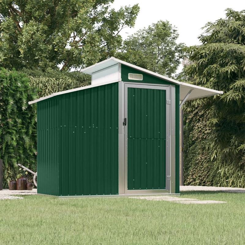 Load image into Gallery viewer, VidaXL Tuinschuur 270x130x208,5 cm gegalvaniseerd staal groen
