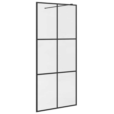 Vidaxl inloopdouchewand 90x195 cm esg-glas transparant en zwart