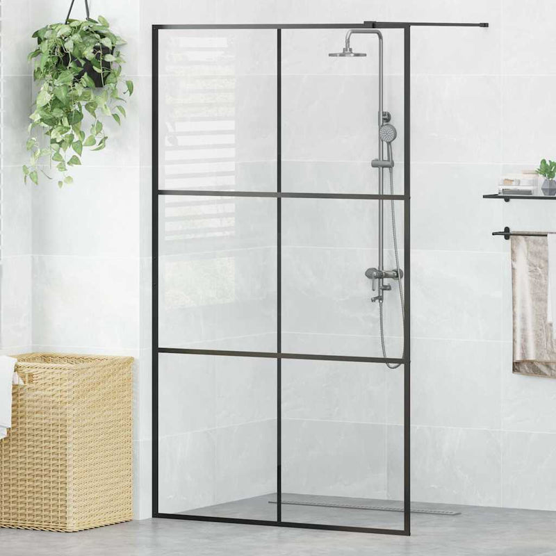 Load image into Gallery viewer, Vidaxl inloopdouchewand 115x195 cm esg-glas transparant en zwart
