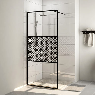 Vidaxl inloopdouchewand 100x195 cm esg-glas transparant en zwart
