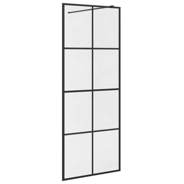 Vidaxl inloopdouchewand 80x195 cm esg-glas transparant en zwart