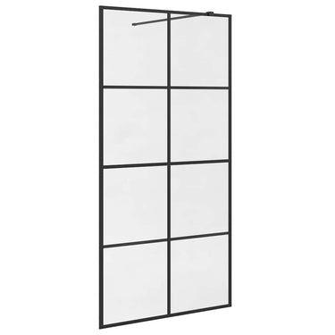 Vidaxl inloopdouchewand 100x195 cm esg-glas transparant en zwart