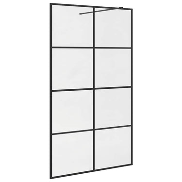 Vidaxl inloopdouchewand 115x195 cm esg-glas transparant en zwart