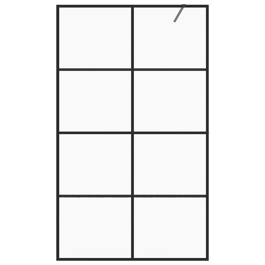 VidaXL Inloopdouchewand 140x195 cm ESG-glas transparant en zwart