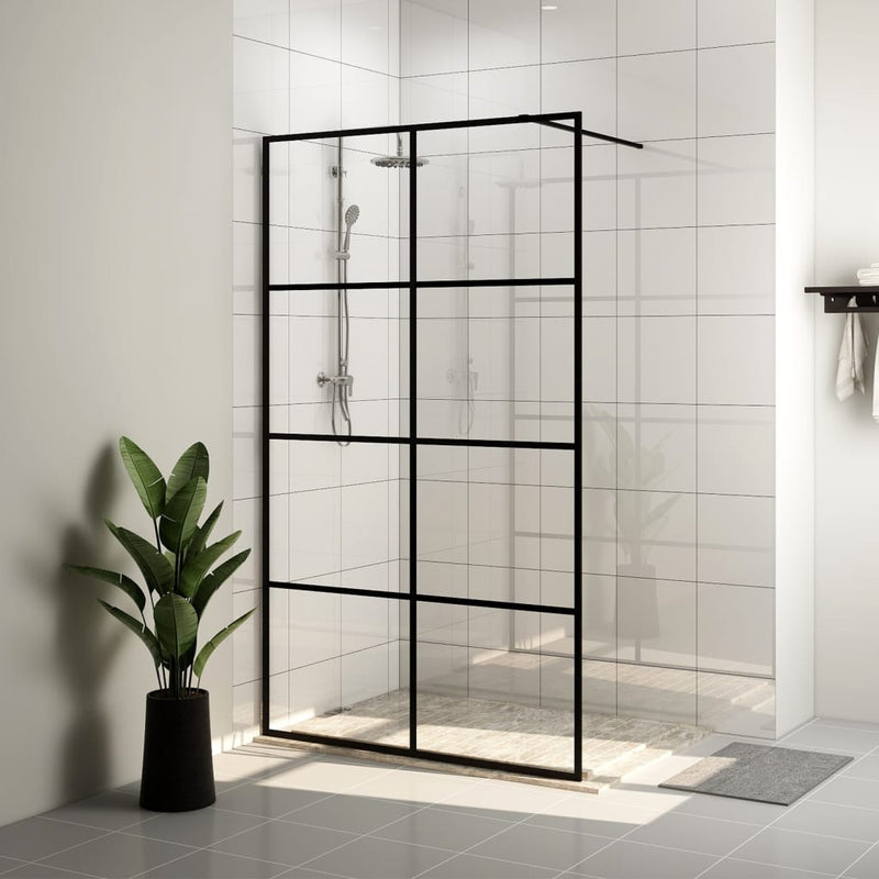Load image into Gallery viewer, VidaXL Inloopdouchewand 140x195 cm ESG-glas transparant en zwart
