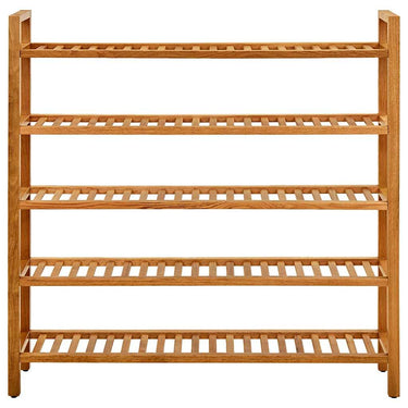 Vidaxl schoenenrek met 5 schappen 100x27x100 cm massief eikenhout