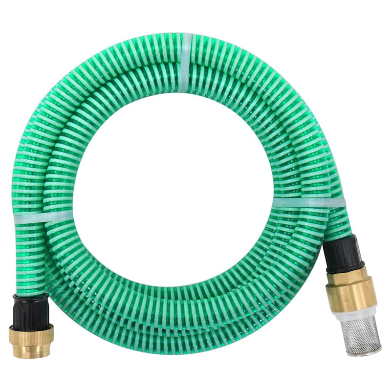 Load image into Gallery viewer, Vidaxl zuigslang met messing koppelingen 1,1'' 7 m pvc groen
