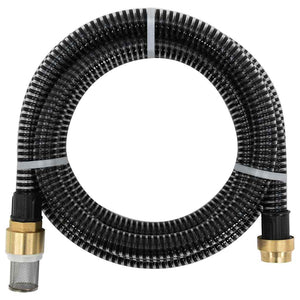 Vidaxl zuigslang met messing koppelingen 1,1'' 15 m pvc zwart