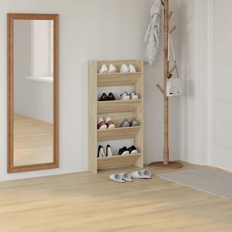 Afbeelding laden in galerijviewer, Vidaxl wandschoenenkasten 2 st 60x18x60 cm spaanplaat sonoma eiken
