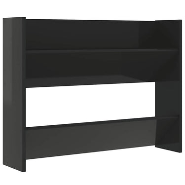 Vidaxl wandschoenenkast 80x18x60 cm bewerkt hout hoogglans zwart