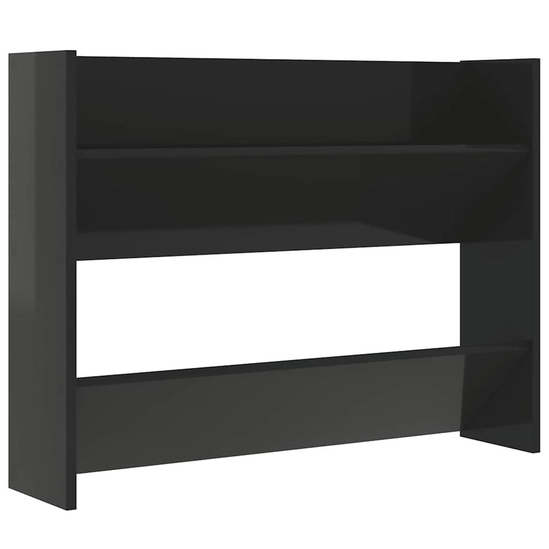 Load image into Gallery viewer, Vidaxl wandschoenenkast 80x18x60 cm bewerkt hout hoogglans zwart
