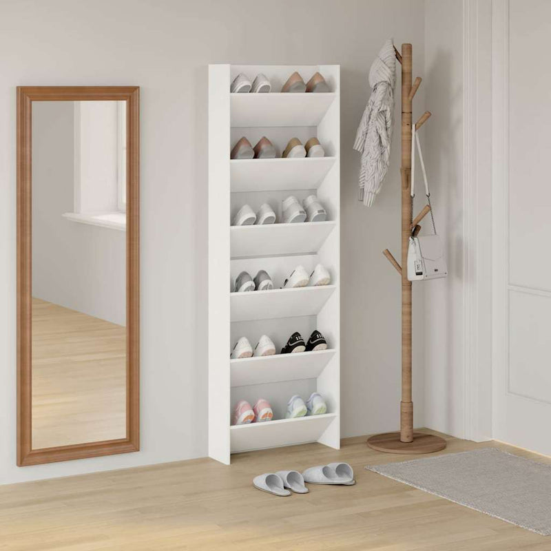 Afbeelding laden in galerijviewer, Vidaxl wandschoenenkasten 2 st 60x18x90 cm spaanplaat wit
