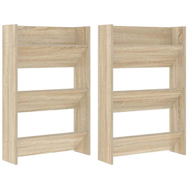 Vidaxl wandschoenenkasten 2 st 60x18x90 cm spaanplaat sonoma eiken