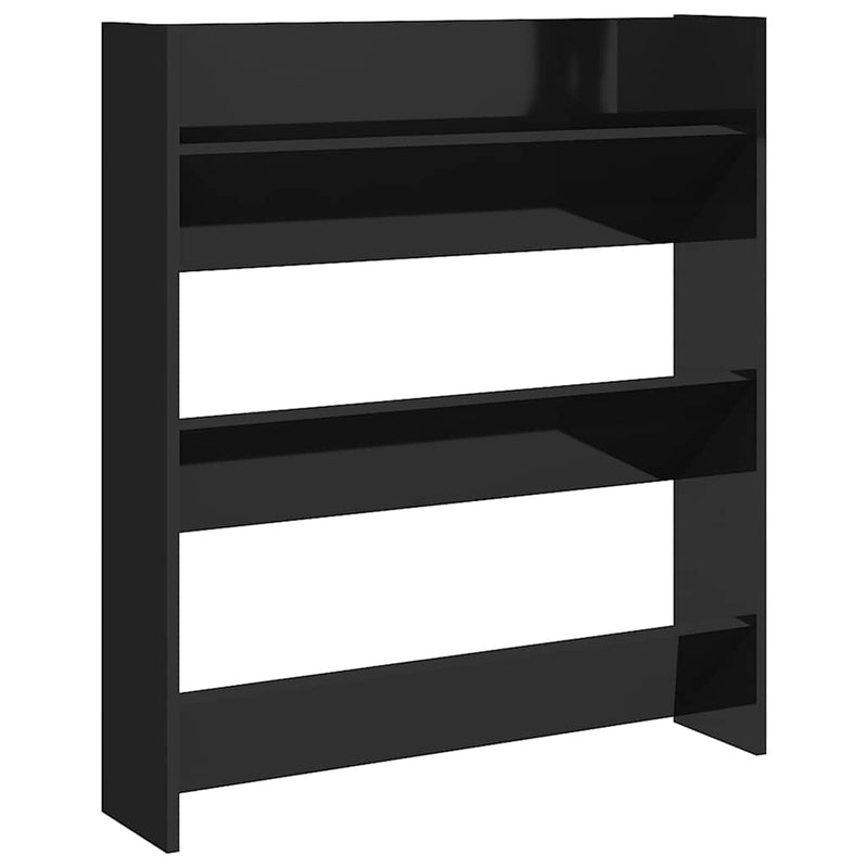 Load image into Gallery viewer, Vidaxl wandschoenenkast 80x18x90 cm bewerkt hoogglans zwart
