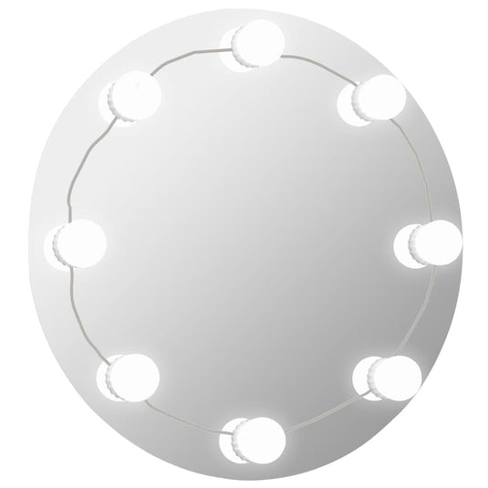 Vidaxl wandspiegel zonder lijst met led-lampen rond glas