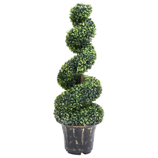 VidaXL Kunstplant met pot buxus spiraal 100 cm groen