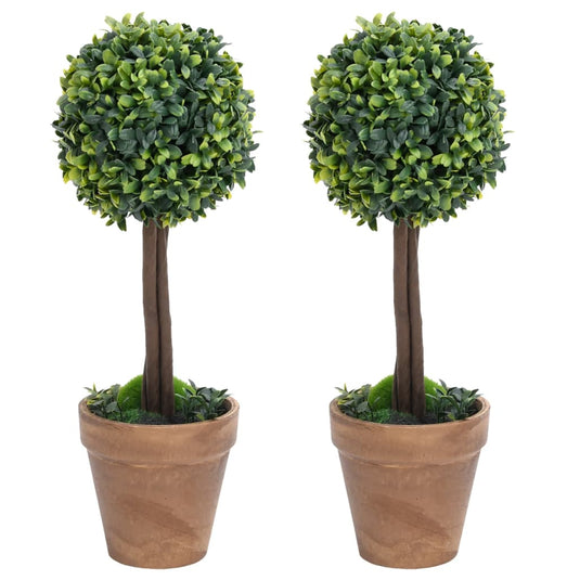 Vidaxl kunstplanten met pot 2 st buxus bolvorming 56 cm groen