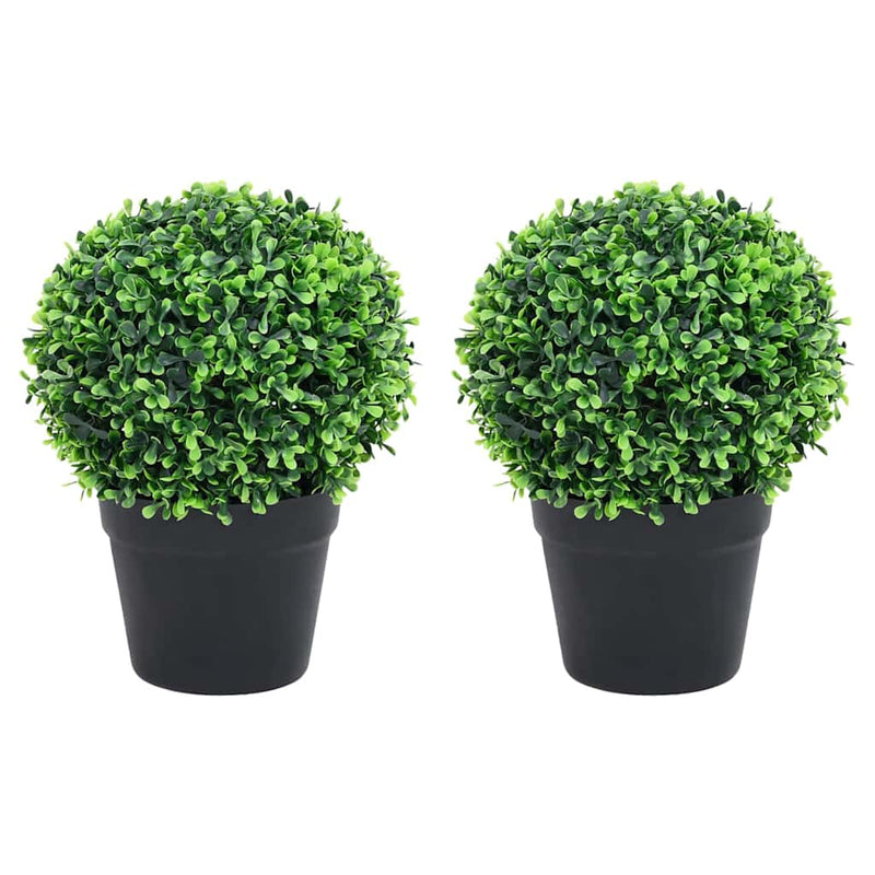 Load image into Gallery viewer, Vidaxl kunstplanten met pot 2 st buxus bolvorming 37 cm groen
