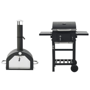 Vidaxl pizzaoven en barbecue 3-in-1 zwart