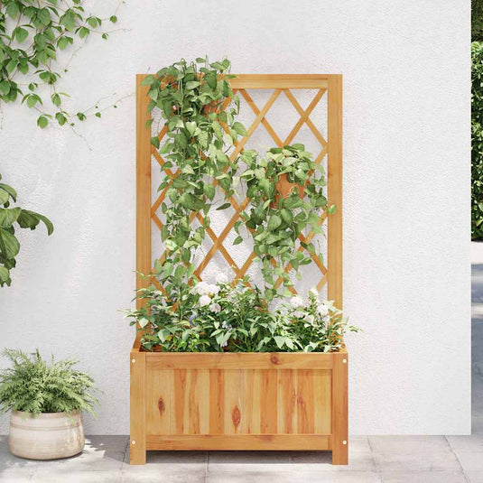 Vidaxl plantenbak verhoogd met latwerk massief acaciahout