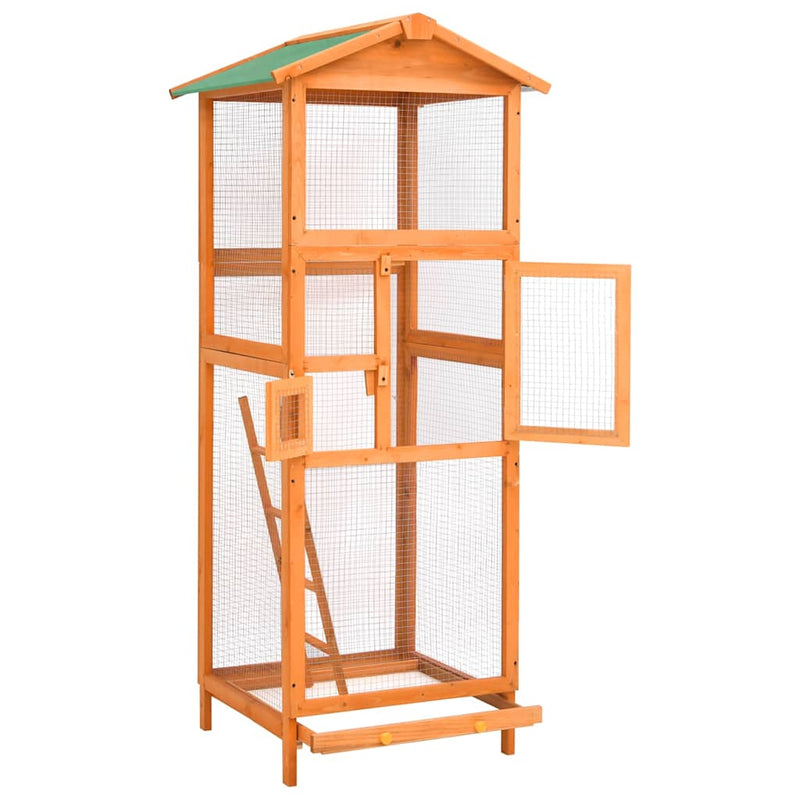 Load image into Gallery viewer, Vidaxl vogelkooi 68x62x166 cm massief vurenhout
