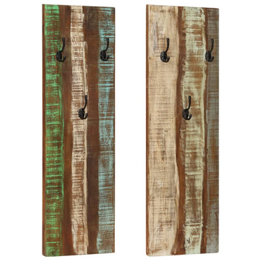 Vidaxl wandkapstokken 2 st 36x3x110 cm massief gerecycled hout
