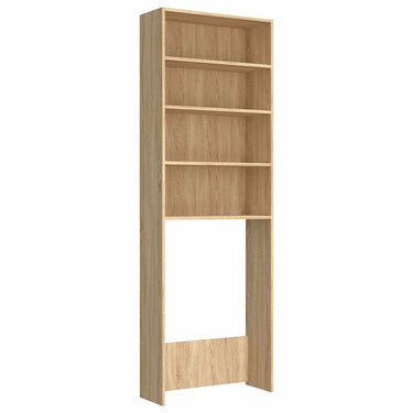 Vidaxl wasmachinekast 64x24x190 cm wit en sonoma eikenkleurig