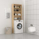 Vidaxl wasmachinekast 64x24x190 cm wit en sonoma eikenkleurig