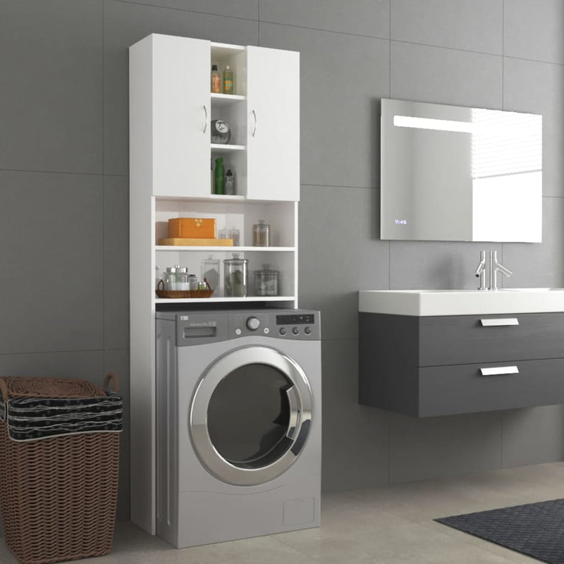 Load image into Gallery viewer, Vidaxl wasmachinekast 64x25,5x190 cm hoogglans wit
