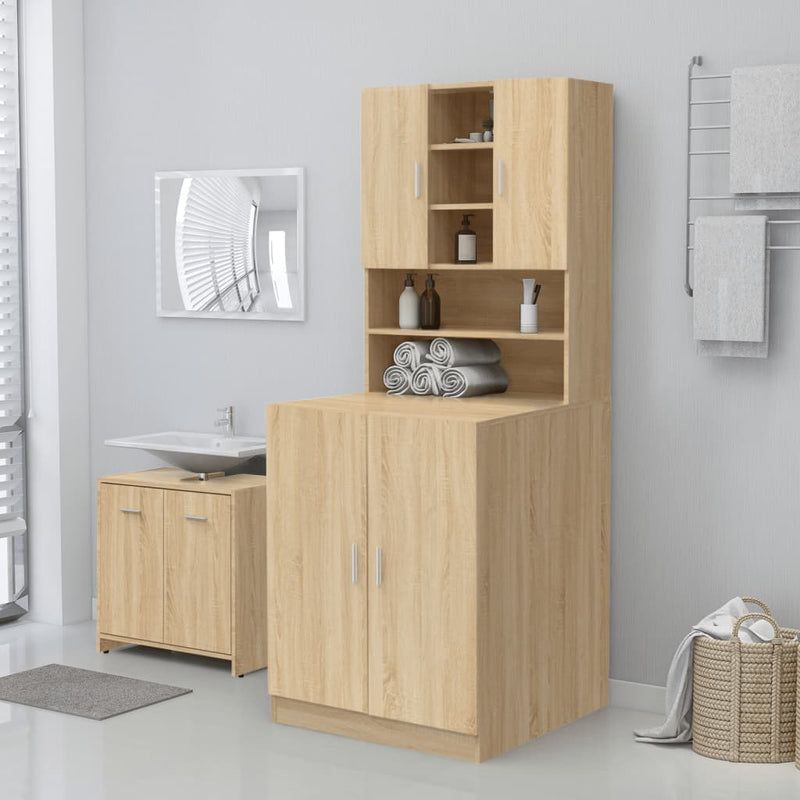 Load image into Gallery viewer, VidaXL Wasmachinekast 71x71,5x91,5 cm sonoma eikenkleurig
