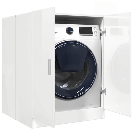 Vidaxl wasmachinekast 71x71,5x91,5 cm hoogglans wit