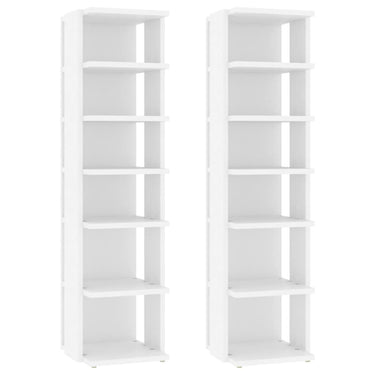 Vidaxl schoenenkasten 2 st 27,5x27x102 cm bewerkt hout wit