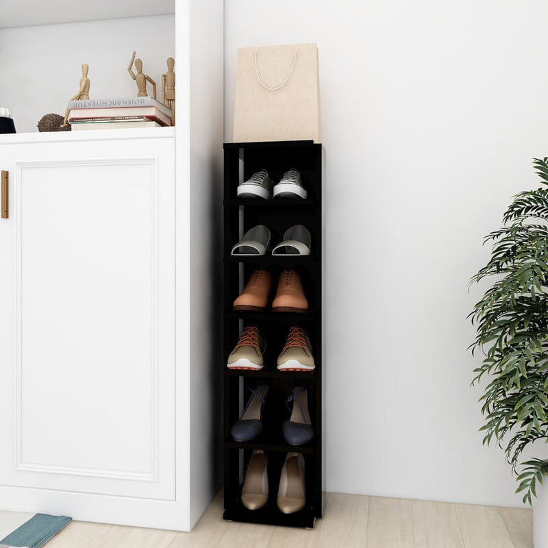 Load image into Gallery viewer, Vidaxl schoenenkast 27,5x27x102 cm bewerkt hout zwart

