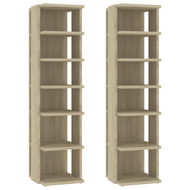 Vidaxl schoenenkasten 2 st 27,5x27x102 cm sonoma eikenkleurig