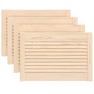 Vidaxl kastdeuren met lamellen 4 st 39,5x59,4 cm massief grenenhout