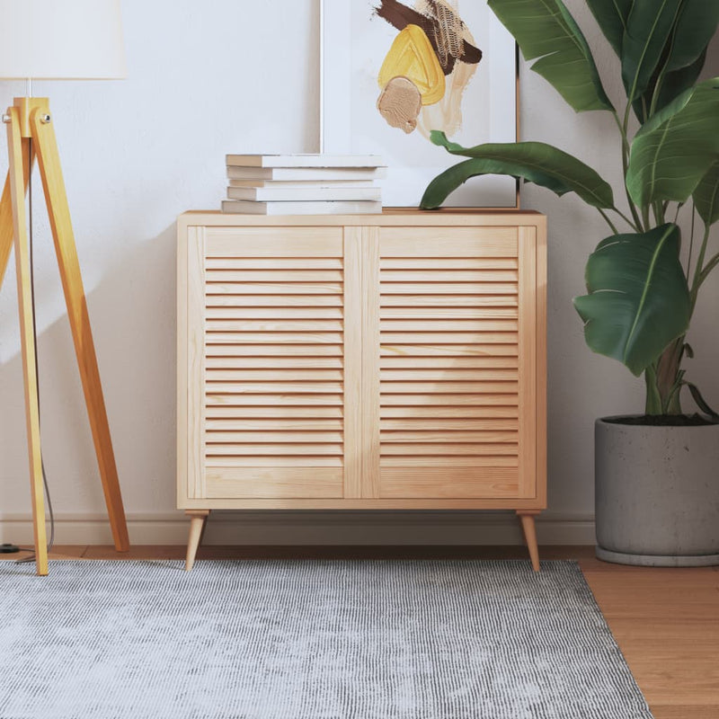 Load image into Gallery viewer, Vidaxl kastdeuren met lamellen 2 st 61,5x39,4 cm massief grenenhout
