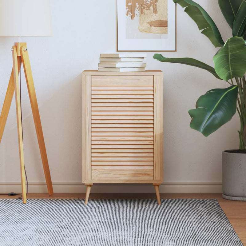 Load image into Gallery viewer, Vidaxl kastdeur met lamellen 69x49,4 cm massief grenenhout
