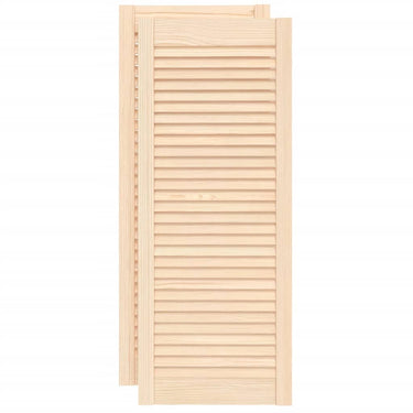 Vidaxl kastdeuren met lamellen 2 st 99,3x39,4 cm massief grenenhout