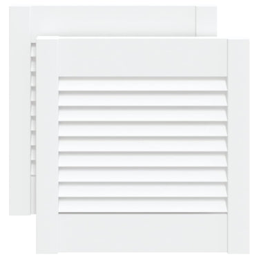 Vidaxl kastdeuren met lamellen 2 st 39,5x39,4 cm grenenhout wit