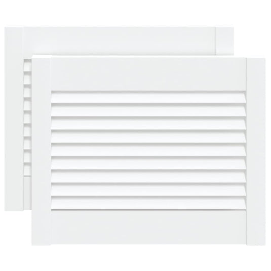 Vidaxl kastdeuren met lamellen 2 st 39,5x49,4 cm grenenhout wit