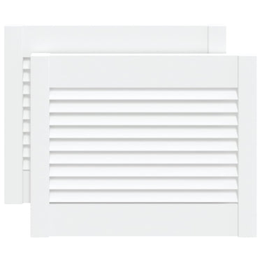 Vidaxl kastdeuren met lamellen 2 st 39,5x49,4 cm grenenhout wit