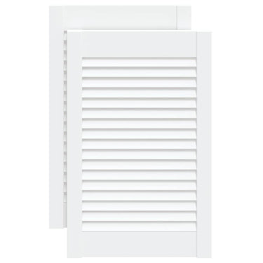 Vidaxl kastdeuren met lamellen 2 st 61,5x39,4 cm grenenhout wit