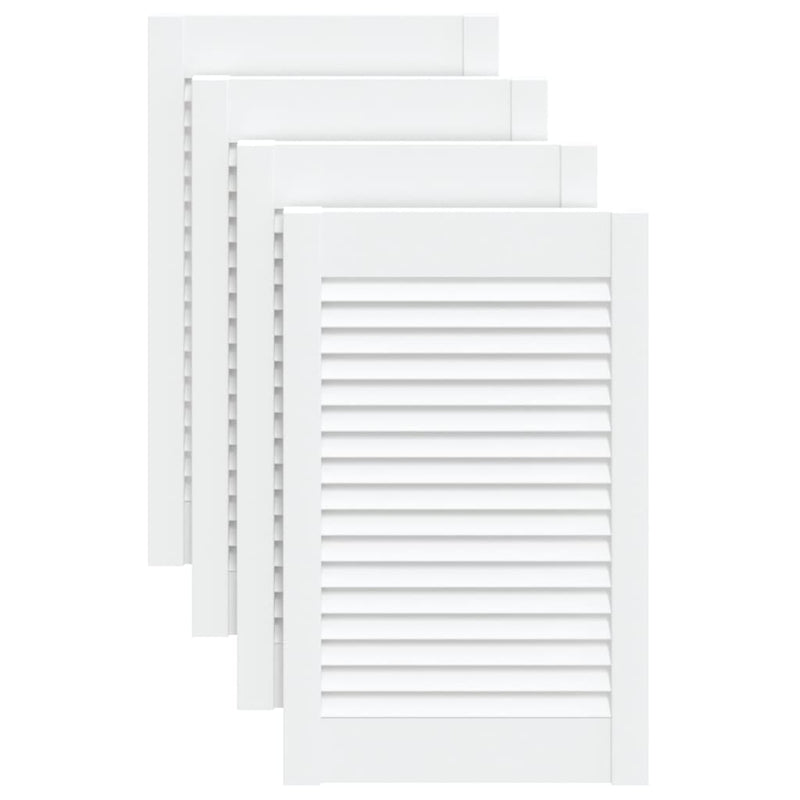 Load image into Gallery viewer, Vidaxl kastdeuren met lamellen 4 st 61,5x39,4 cm grenenhout wit

