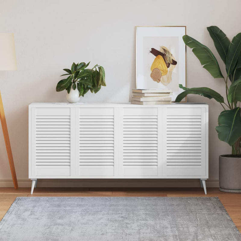 Load image into Gallery viewer, Vidaxl kastdeuren met lamellen 4 st 61,5x39,4 cm grenenhout wit
