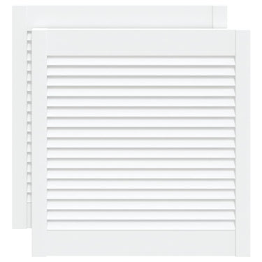 Vidaxl kastdeuren met lamellen 2 st 61,5x59,4 cm grenenhout wit