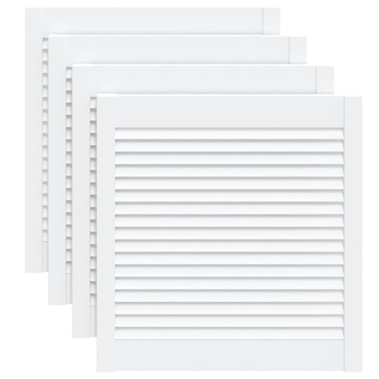 Vidaxl kastdeuren met lamellen 4 st 61,5x59,4 cm grenenhout wit