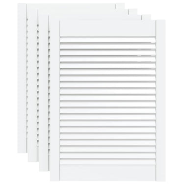 Vidaxl kastdeuren met lamellen 4 st 69x49,4 cm massief grenenhout wit